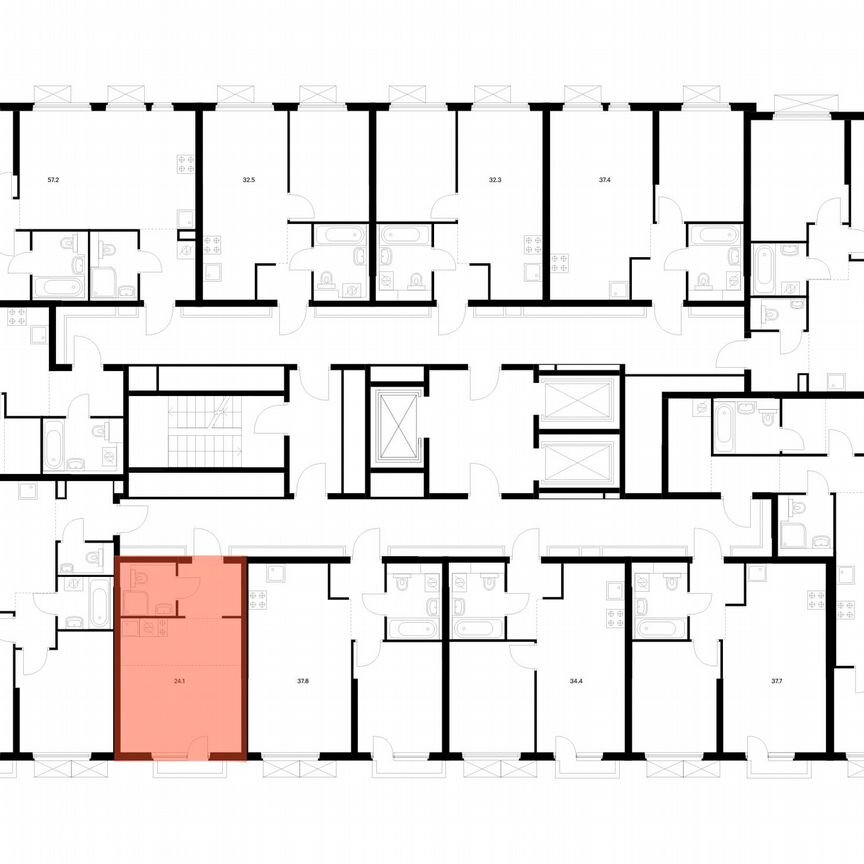 Квартира-студия, 24,1 м², 10/25 эт.