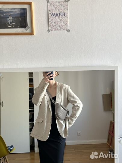 Поясная сумка серая крокодил женская