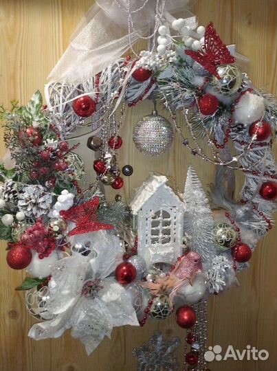Новогодний венок ручная работа