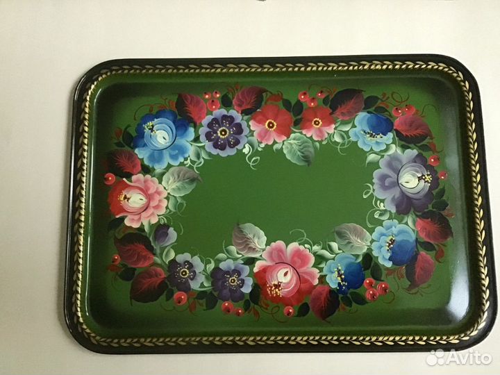Поднос ручная роспись времён СССР