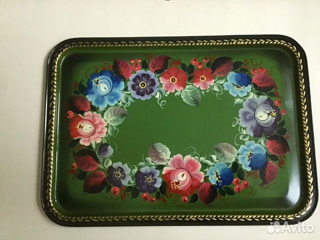 Поднос ручная роспись времён СССР