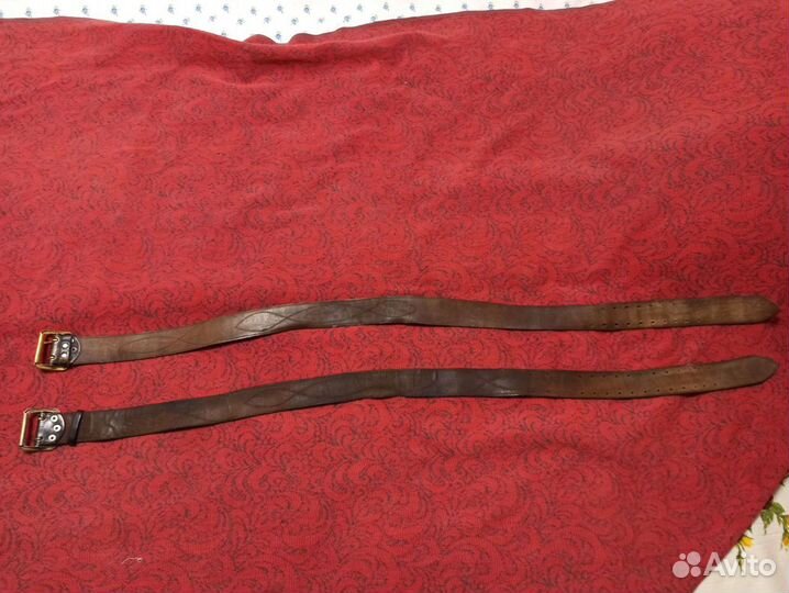 Ремень кожаный, 120 и 140 см. Чёрные. Офицерские