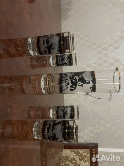 Графин со стаканами богемия