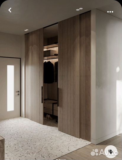 Шкаф купе с реечными перегородками