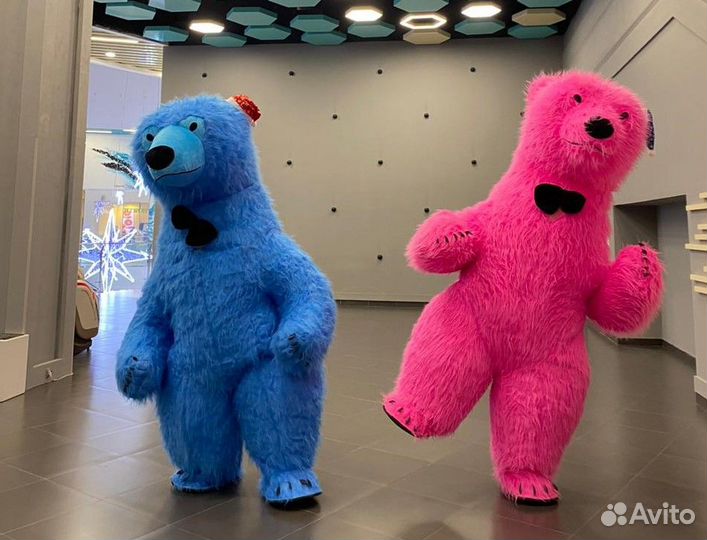 Ростовая кукла Костюм аниматора Голубой мишка