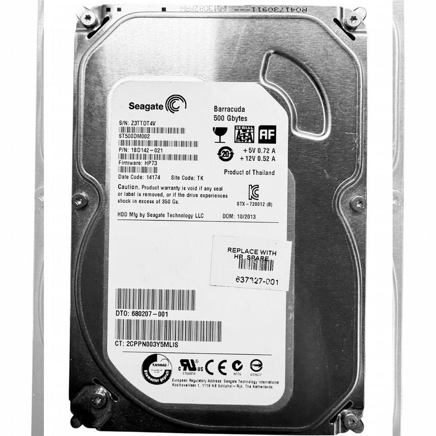[637327-001] Жесткий Диск Hp 500gb Sata3 3,5" Hdd 637327-001