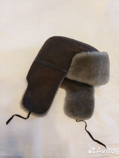 Шапка ушанка мужская с натуральным мехом мутон