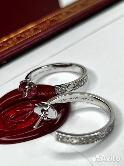 Серьги Cartier Love белое золото 750, бриллианты