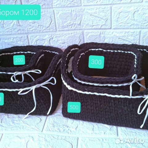 Корзинка из трикотажной пряжи