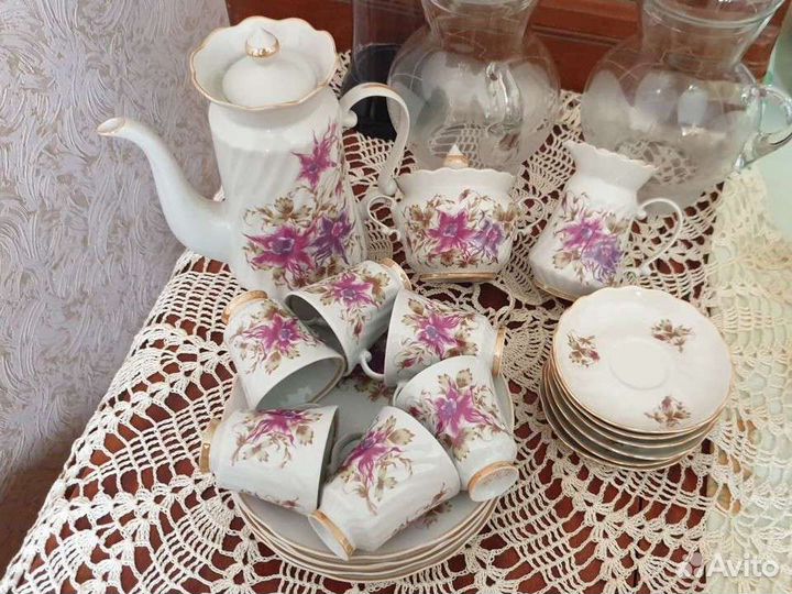 Фарфоровый кофейный сервиз Коростень на 6 персон