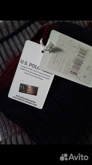 Новый оригинал U.s polo Assn. комплект шарф шапка