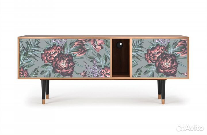 Тв-тумба T1 - Орех - Light Peonies