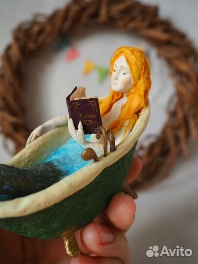 Ватная игрушка Русалка