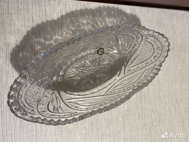 Хрустальный салатник -ладья
