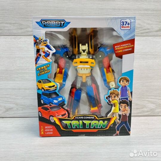 Тритан, робот трансформер тобот 3 в 1 сине-красный
