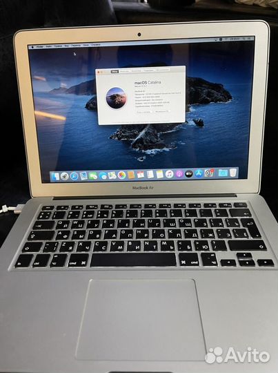 MacBook Air 13 (2012), 128 ГБ, Core i5, 1.8 ГГц, RAM 8 ГБ, Intel HD Graphics 4000