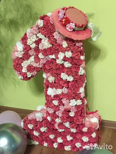 Цифра 1 на годик девочке