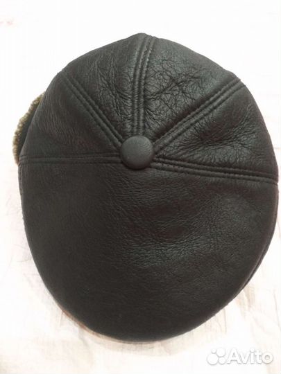 Кепка кожаная меховая мужская 56 размер