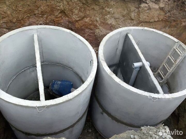 Септик из бетонных колец под ключ с установкой