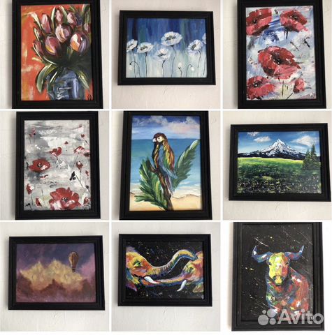 Картины акрилом на холсте 18 на 24 см