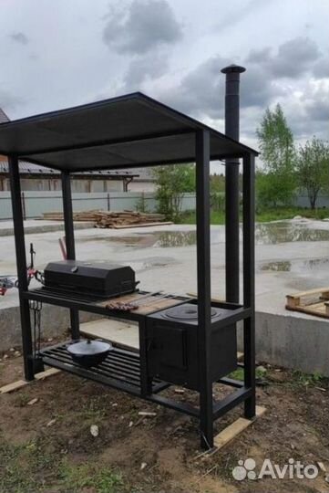 Мангал С крышей В стиле лофт