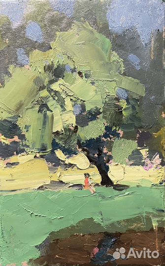 Картина маслом пейзаж, лето, картина