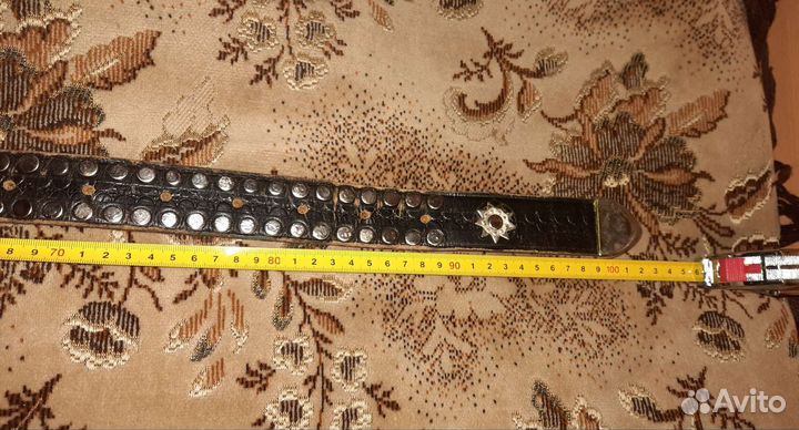 Мужской кожаный ремень рокера