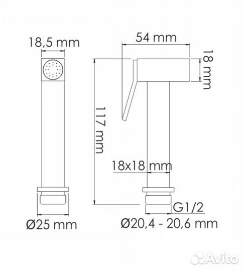 Лейка гигиеническая A215 оружейная сталь