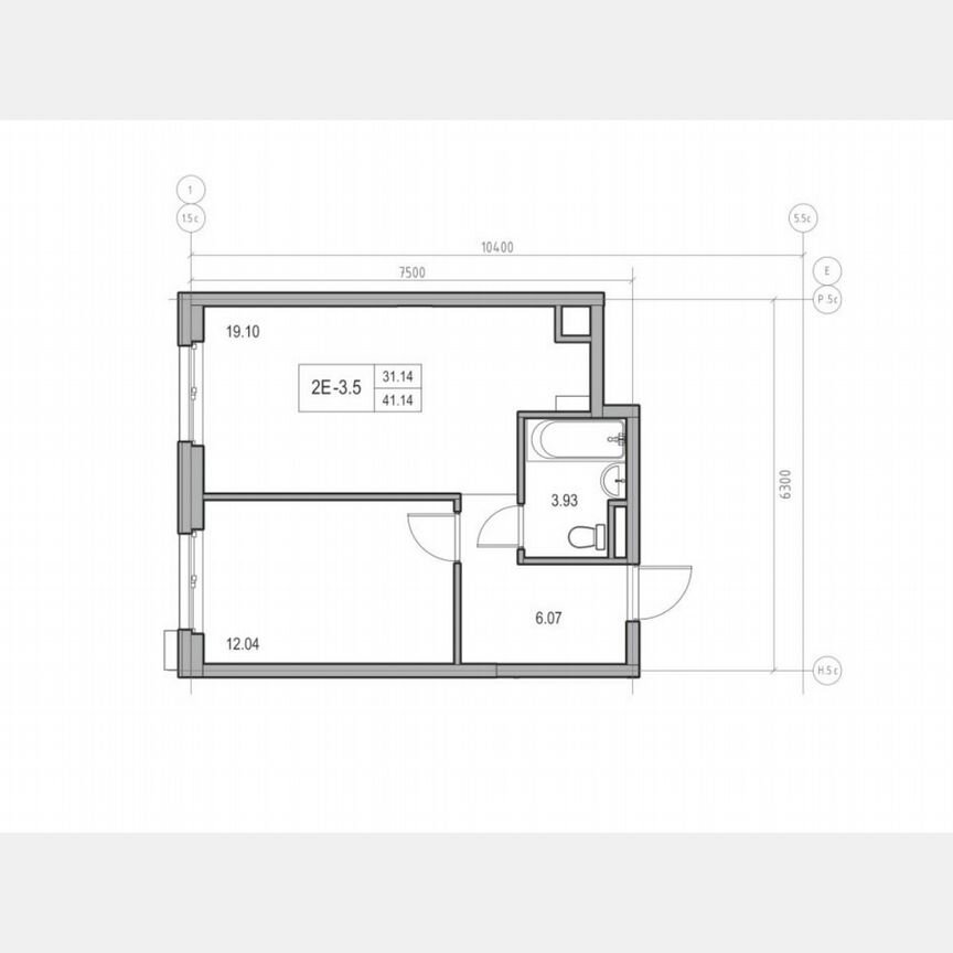 1-к. апартаменты, 41,1 м², 11/17 эт.