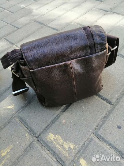 Сумка мужская натуральная кожа через плечо