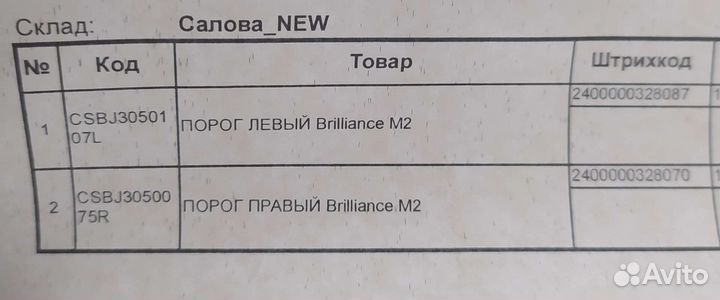 Запчасти на brilliance m2