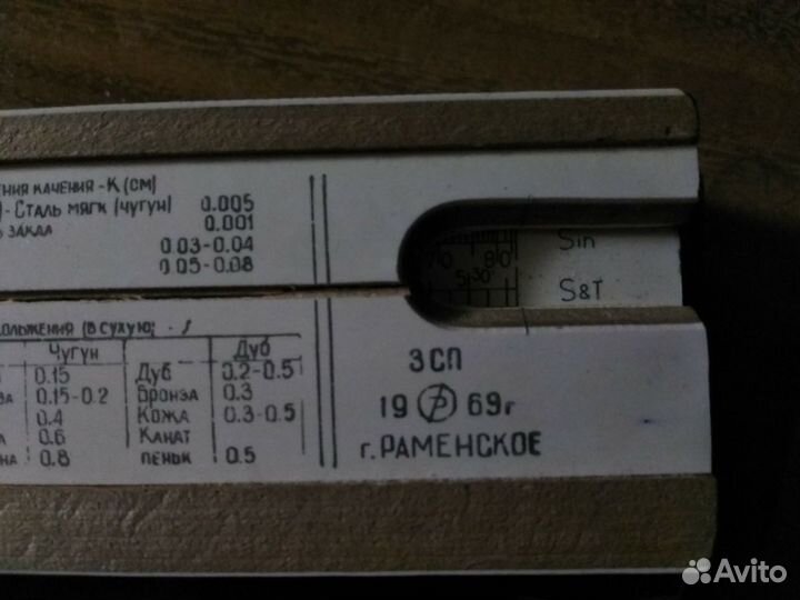 Линейка логарифмическая СССР 1969 г