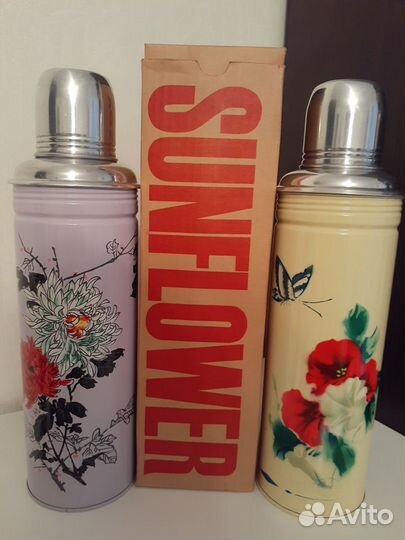 Новый китайский термос 1 л.со стеклянной колбой