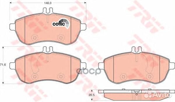 Колодки тормозные дисковые перед GDB1736 TRW