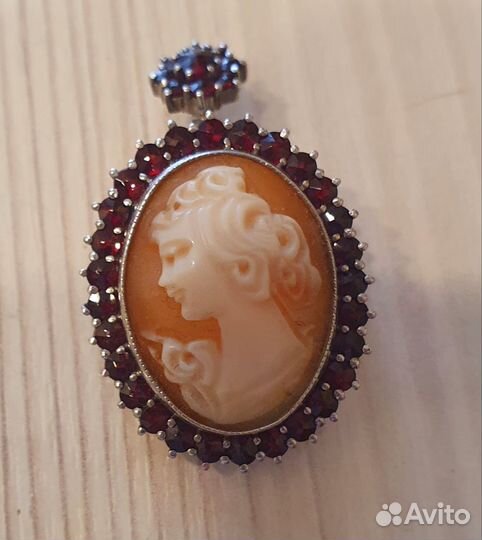 Антикварная Брошь серебро Богемия