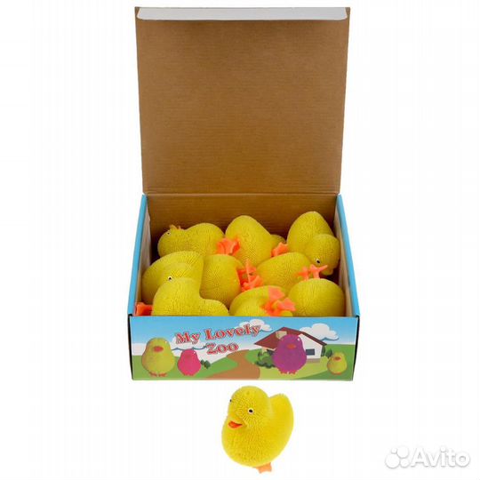 Игрушка пластизоль цыпленок на тянучке