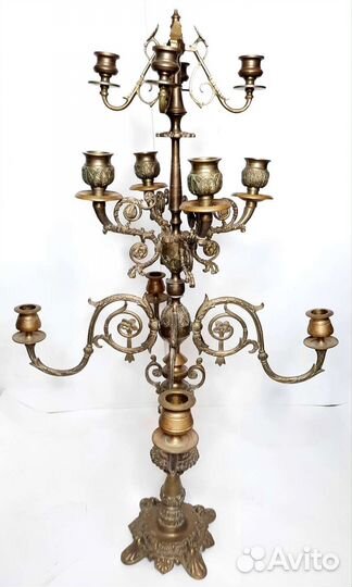Старинный бронзовый канделябр