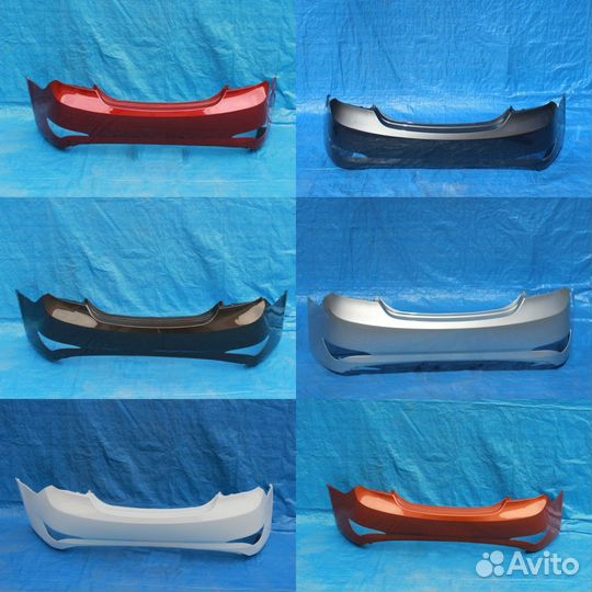 Задний бампер в цвет на Хюндай Солярис 2011