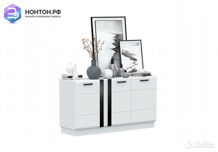 Комод Магнолия белый глянец