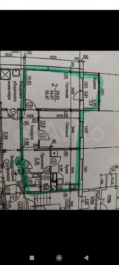 2-к. квартира, 54 м², 1/5 эт.