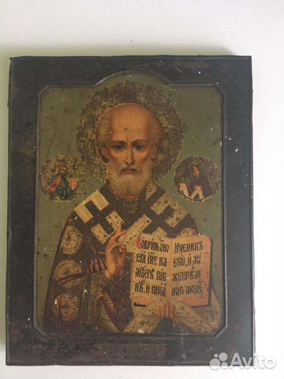 Старинная икона Николай Чудотворец