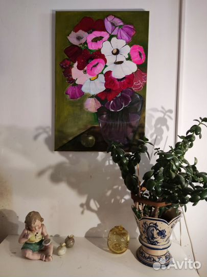 Картина маслом на холсте цветы