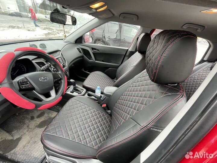 Чехлы для Хундай Грета в Красную Строчку Ромб