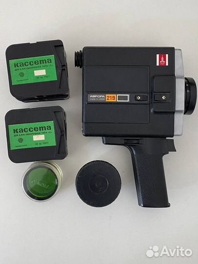 Кинокамера aurora 219 супер-8 времен СССР, рабочая