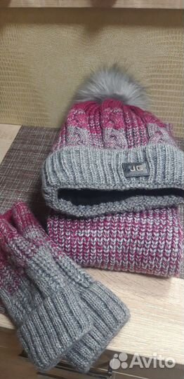 Комплект(шапка+снуд+варежки)зимний