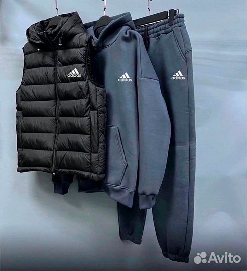 Спортивный костюм Adidas тройка теплый