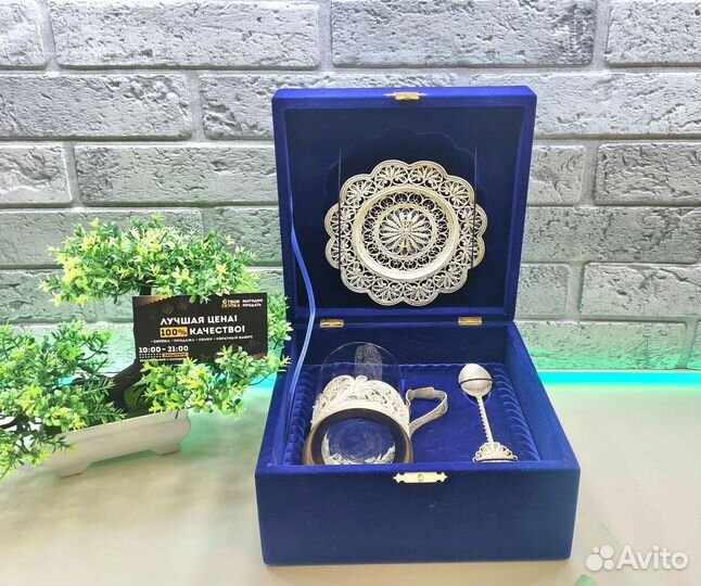 П.4235 Серебряный чайный набор ручной работы
