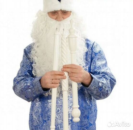Посох деревянный резной Деда Мороза, ручная работа