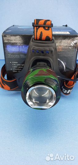 Налобный фонарь с Функцией Zoom 1000м 1800люмин