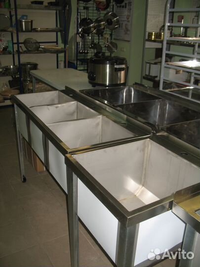 Ванны моечные, столы разделочные